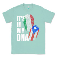 Seafoam Italian And Puerto Rican DNA Mix Flag Heritage Gift Classic Tee - minhPixels