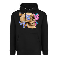Black skull flora butterfly Heavyweight Hoodie - Artiststas