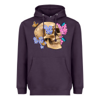 Plum skull flora butterfly Heavyweight Hoodie - Artiststas