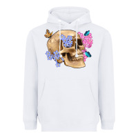 White skull flora butterfly Heavyweight Hoodie - Artiststas
