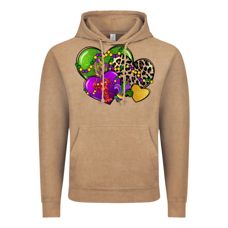 Mardi Gras Hearts Cg (1) Vintage Hoodie by CowGirlArtShop | Teevron