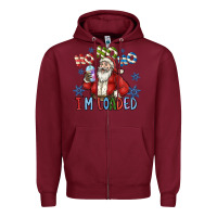 Burgundy ho ho ho im loaded Zipper Hoodie - CowhideDigitalArt