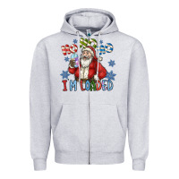 Heather Grey ho ho ho im loaded Zipper Hoodie - CowhideDigitalArt