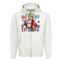 Oatmeal Heather ho ho ho im loaded Zipper Hoodie - CowhideDigitalArt