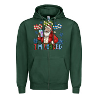 Sports Green ho ho ho im loaded Zipper Hoodie - CowhideDigitalArt