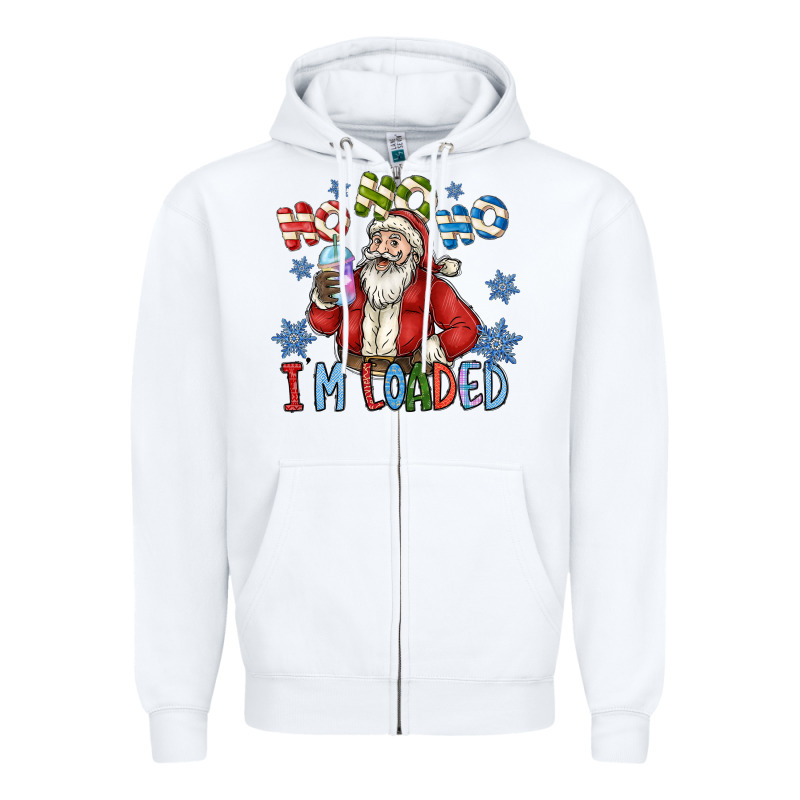 Ho Ho Ho Im Loaded Zipper Hoodie by CowhideDigitalArt | Teevron