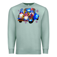 Seafoam american flag gnomes truck sunflowers star leopard Premium Sweatshirt - Artiststas