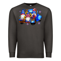 Smoke american flag gnomes truck sunflowers star leopard Premium Sweatshirt - Artiststas