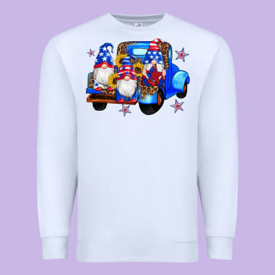 American Flag Gnomes Truck Sunflowers Star Leopard Premium Sweatshirt Designed By Artiststas