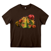 Chocolate Brown Gymnocalycium Variegated Cactus Heavy Core Tee - LillyAllenDesigns