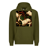 Army Green african ethnic animal seamless pattern Premium Hoodie - BundleAndBundleShop