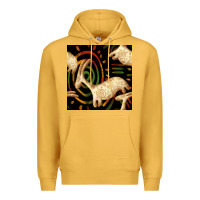 Mustard african ethnic animal seamless pattern Premium Hoodie - BundleAndBundleShop