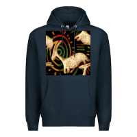 Navy african ethnic animal seamless pattern Premium Hoodie - BundleAndBundleShop