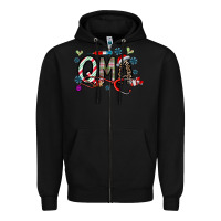 Black christmas nurse qma Zipper Hoodie - CowhideDigitalArt
