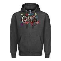 Charcoal Heather christmas nurse qma Zipper Hoodie - CowhideDigitalArt