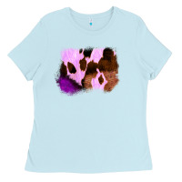 Baby Blue Purple Western Wood Cowhide Frame Ladies Tee - Bettercallsaul