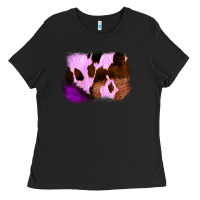 Black Purple Western Wood Cowhide Frame Ladies Tee - Bettercallsaul