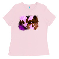 Bubblegum Pink Purple Western Wood Cowhide Frame Ladies Tee - Bettercallsaul