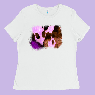 Purple Western Wood Cowhide Frame Ladies Tee Designed By Bettercallsaul
