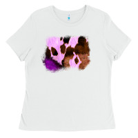 White Purple Western Wood Cowhide Frame Ladies Tee - Bettercallsaul