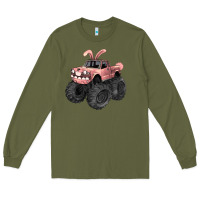 Army Green Easter monster truck Easter Day Long Sleeve Tee - HowdyJamesFarm
