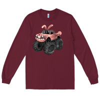 Burgundy Easter monster truck Easter Day Long Sleeve Tee - HowdyJamesFarm