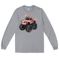 Heather Grey Easter monster truck Easter Day Long Sleeve Tee - HowdyJamesFarm