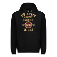 Black US Army Combat Engineer Combat Engineer Veteran Gift Premium Hoodie - minhPixels