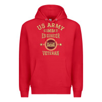 Red US Army Combat Engineer Combat Engineer Veteran Gift Premium Hoodie - minhPixels