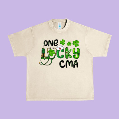 One Lucky Certified Medical Assistant Cma Urban Heavy Tee Designed By Ranaportraitstore
