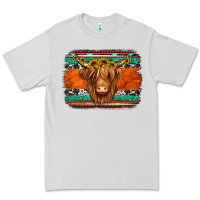 Highland Cow Western Background Premium Tee | Teevron