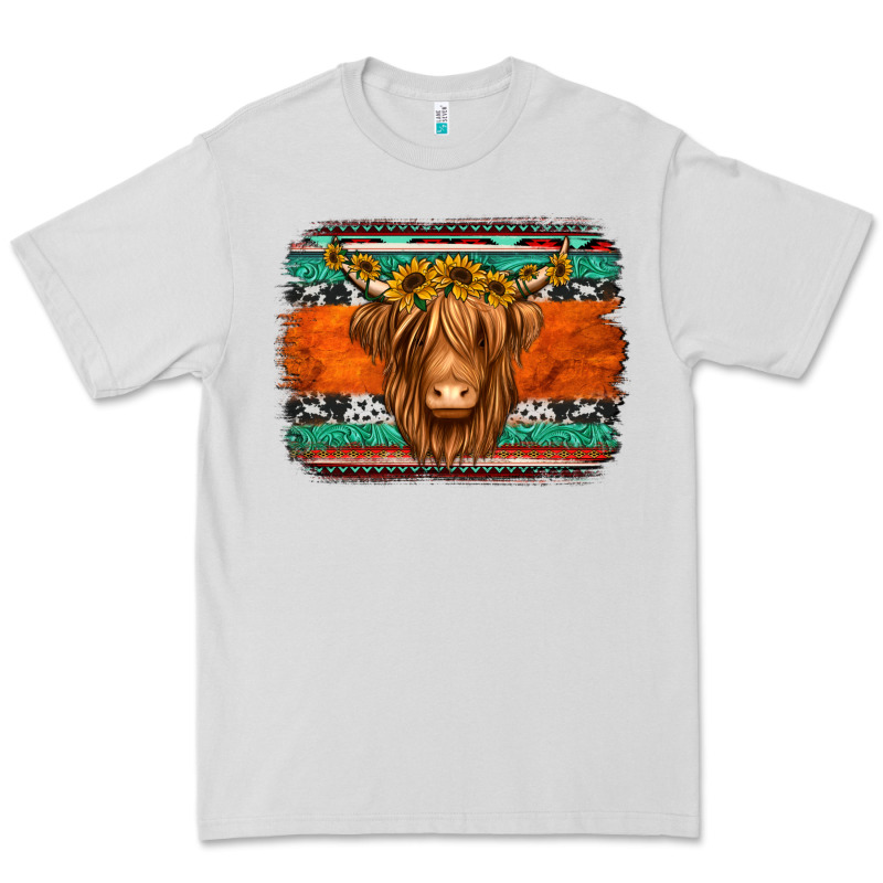 Highland Cow Western Background Premium Tee by Jasminsmagicworld | Teevron