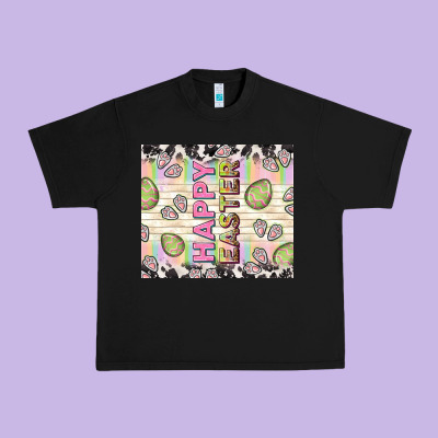 Happy Easter With Cowhide Urban Heavy Tee Designed By Tumblerdesignbyshophia
