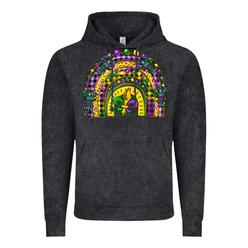 Mardi Gras Rainbow And Fleur De Lis Vintage Hoodie by CowGirlArtShop | Teevron
