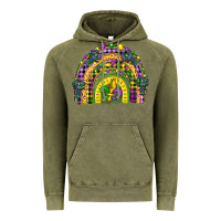 Vintage Olive mardi gras rainbow and fleur de lis Vintage Hoodie - CowGirlArtShop