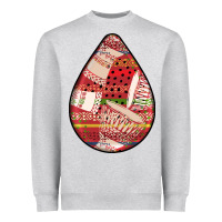 Heather Grey african fabric pattern teardrop earrings 3 Heavyweight Sweatshirt - BundleAndBundleShop