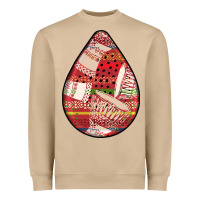 Mushroom african fabric pattern teardrop earrings 3 Heavyweight Sweatshirt - BundleAndBundleShop