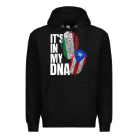 Black Italian And Puerto Rican DNA Mix Flag Heritage Gift Premium Hoodie - minhPixels