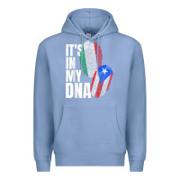 Colony Blue Italian And Puerto Rican DNA Mix Flag Heritage Gift Premium Hoodie - minhPixels