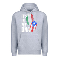 Heather Grey Italian And Puerto Rican DNA Mix Flag Heritage Gift Premium Hoodie - minhPixels
