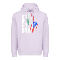 Lilac Italian And Puerto Rican DNA Mix Flag Heritage Gift Premium Hoodie - minhPixels