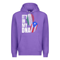 Purple Italian And Puerto Rican DNA Mix Flag Heritage Gift Premium Hoodie - minhPixels