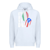 White Italian And Puerto Rican DNA Mix Flag Heritage Gift Premium Hoodie - minhPixels