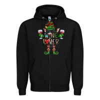 Black I'm The wine Lover Elf Zipper Hoodie - CowhideDigitalArt