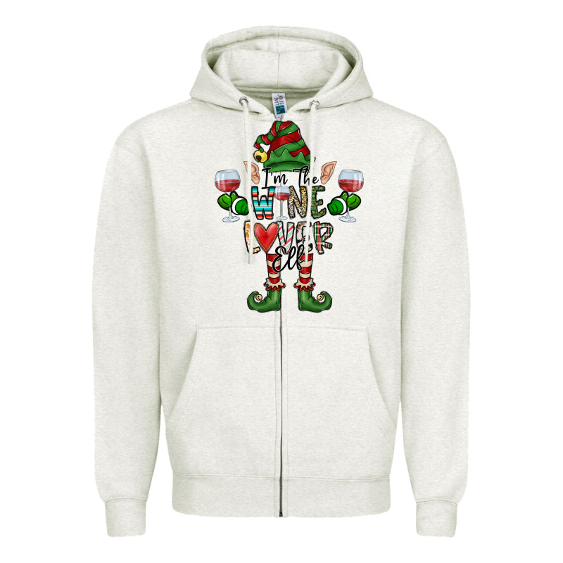I'm The Wine Lover Elf Zipper Hoodie by CowhideDigitalArt | Teevron