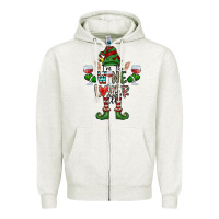 Oatmeal Heather I'm The wine Lover Elf Zipper Hoodie - CowhideDigitalArt