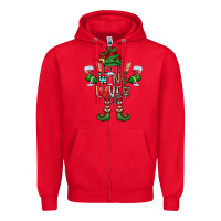 Red I'm The wine Lover Elf Zipper Hoodie - CowhideDigitalArt