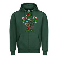 Sports Green I'm The wine Lover Elf Zipper Hoodie - CowhideDigitalArt