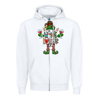 White I'm The wine Lover Elf Zipper Hoodie - CowhideDigitalArt