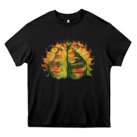 Black Gymnocalycium Variegated Cactus Heavy Core Tee - LillyAllenDesigns